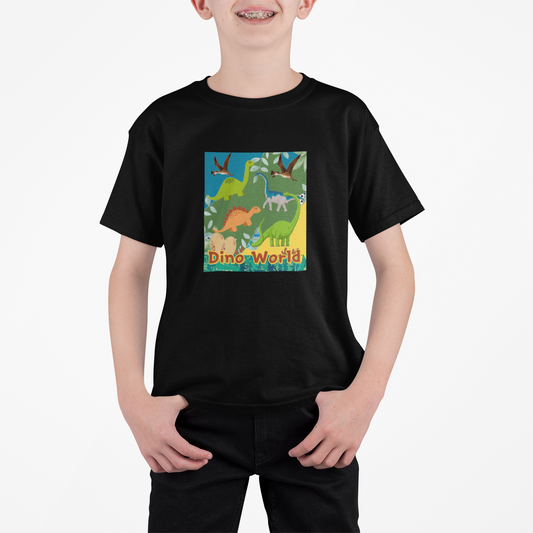 Dinosaur Black T-shirt for Kids