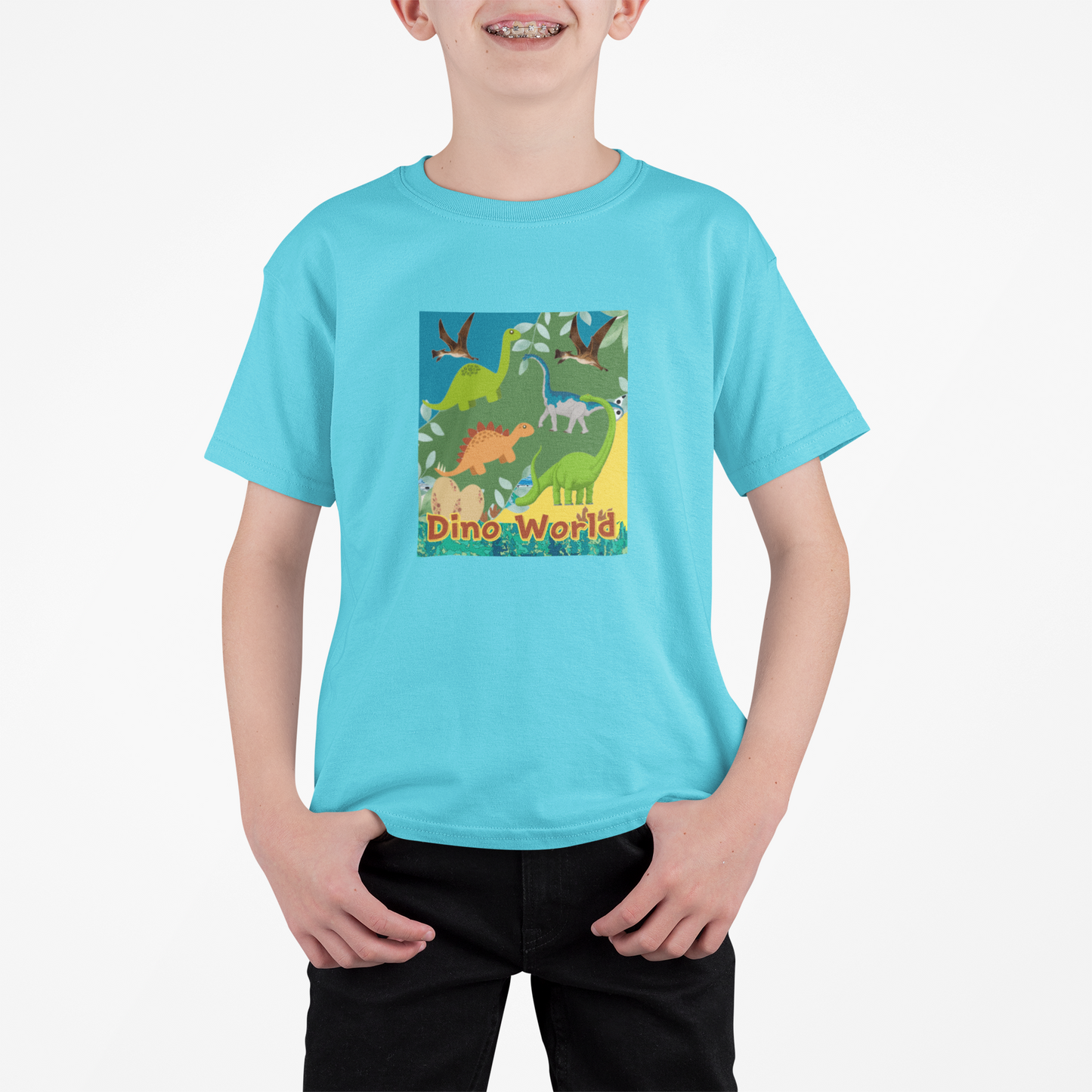 Dinosaur Sky Blue T-shirt for Kids