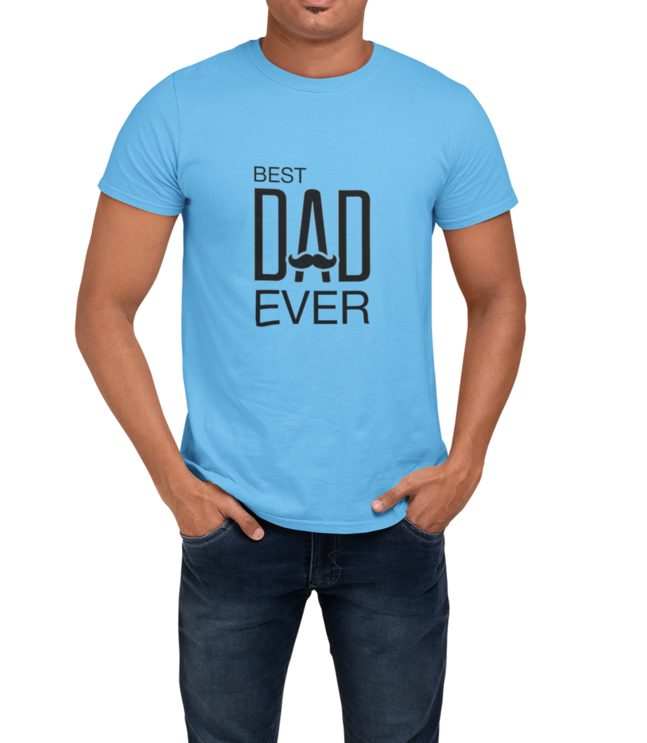 Best Dad T-shirt for Fathers Colr Sky Blue
